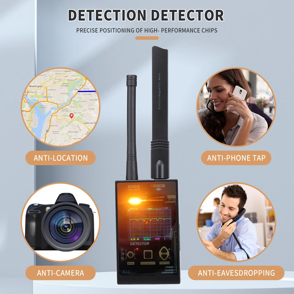 Wireless Anti-Spy RF Signal Detector Candid Camera Finder GSM Audio Protect