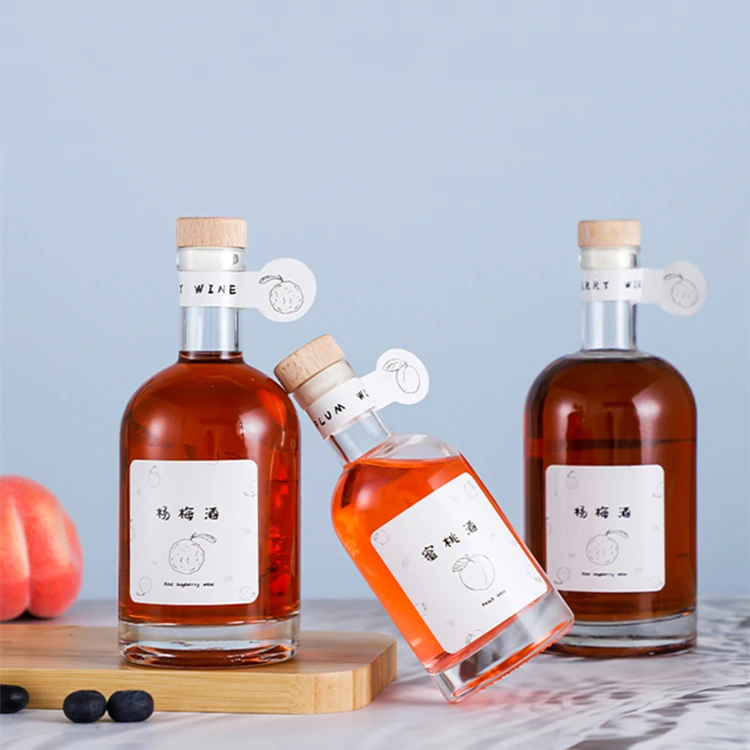 Wholesale Glass Wine Bottles 200ml 375ml 500ml Fruit Beverage Packaging  Bottle
