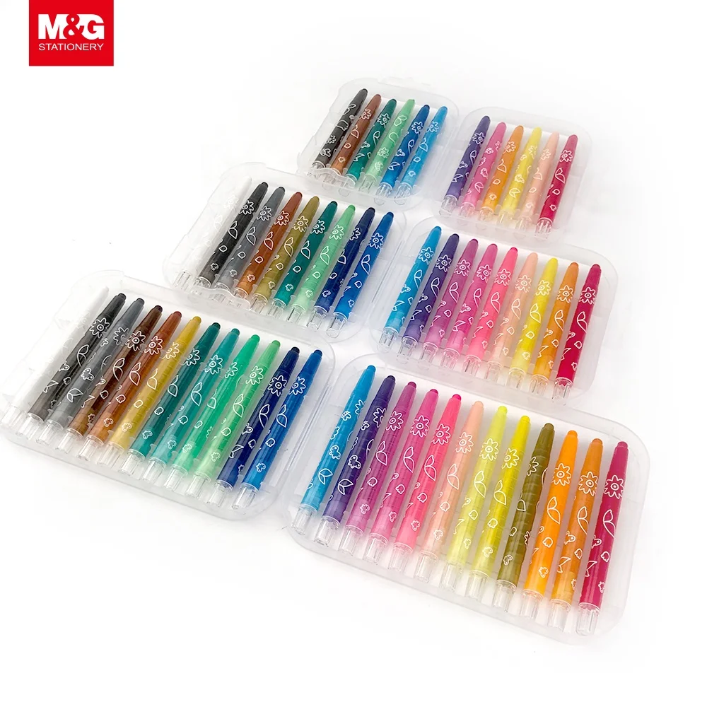 M&G Silk Smooth Round Crayon Set 8mm*90mm 12 Colors Art Supply Ideal for  Kids Gifts - China Promotional Items, School Crayon