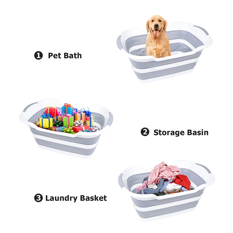 Hanson Baby Bathtub Pet Bath Tubs Portable Washing Tub Foldable  Multifunction Collapsible Plastic Laundry Basket Storage Basin