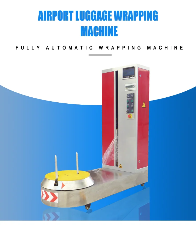 Airport Luggage Wrapping Machine Semi Auto Stretch Film Wrap Semi