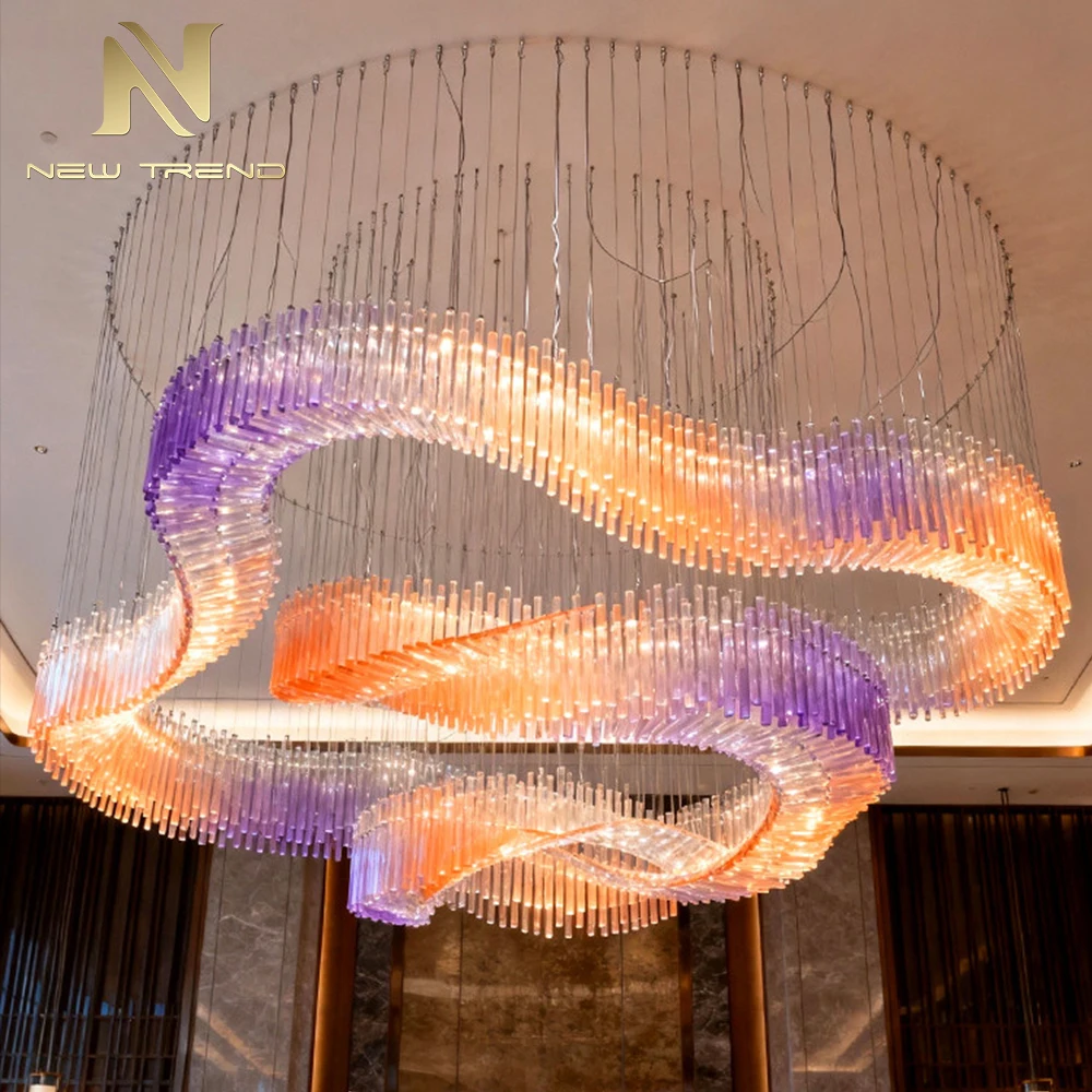 CPL-468 Grand Oversized Glass Chandelier Custom Bespoke LED Lighting for High Ceiling Hotel Lobby Atrium
