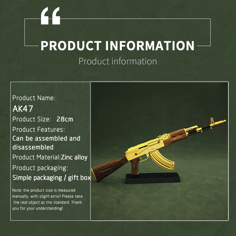 AK47 Model Miniature Metal Alloy Toy Rifle Realistic Mini Gun Model Ak 47 Assembly Toy Guns Ornaments