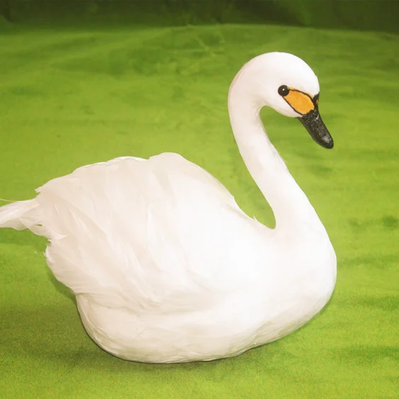 1 PCS Animal Model Simulation Swan Feather Craft Photography Props Garden Ornament Wedding Party Decoration  Swan