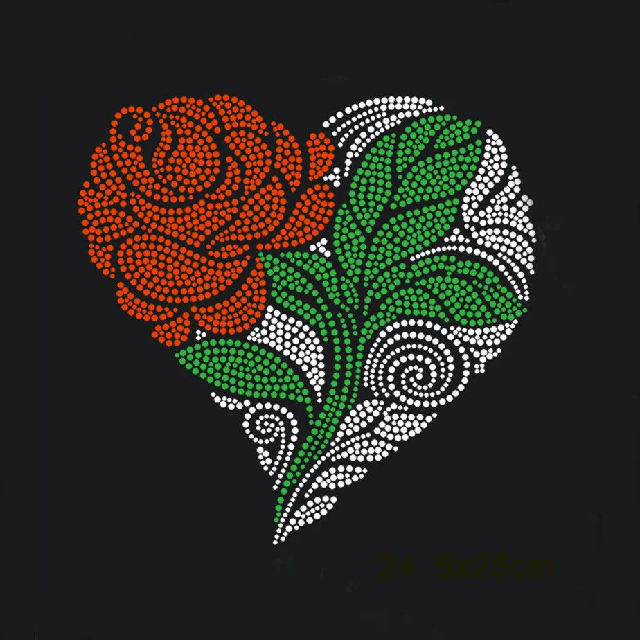 Free sample Custom hotfix rhinestone transfer pattern bling iron on transfer flower