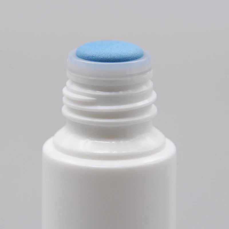 50ml HDPE Plastic Empty White Daubing Sponge Applicator Bingo Bottle With Screw Sponge Cap