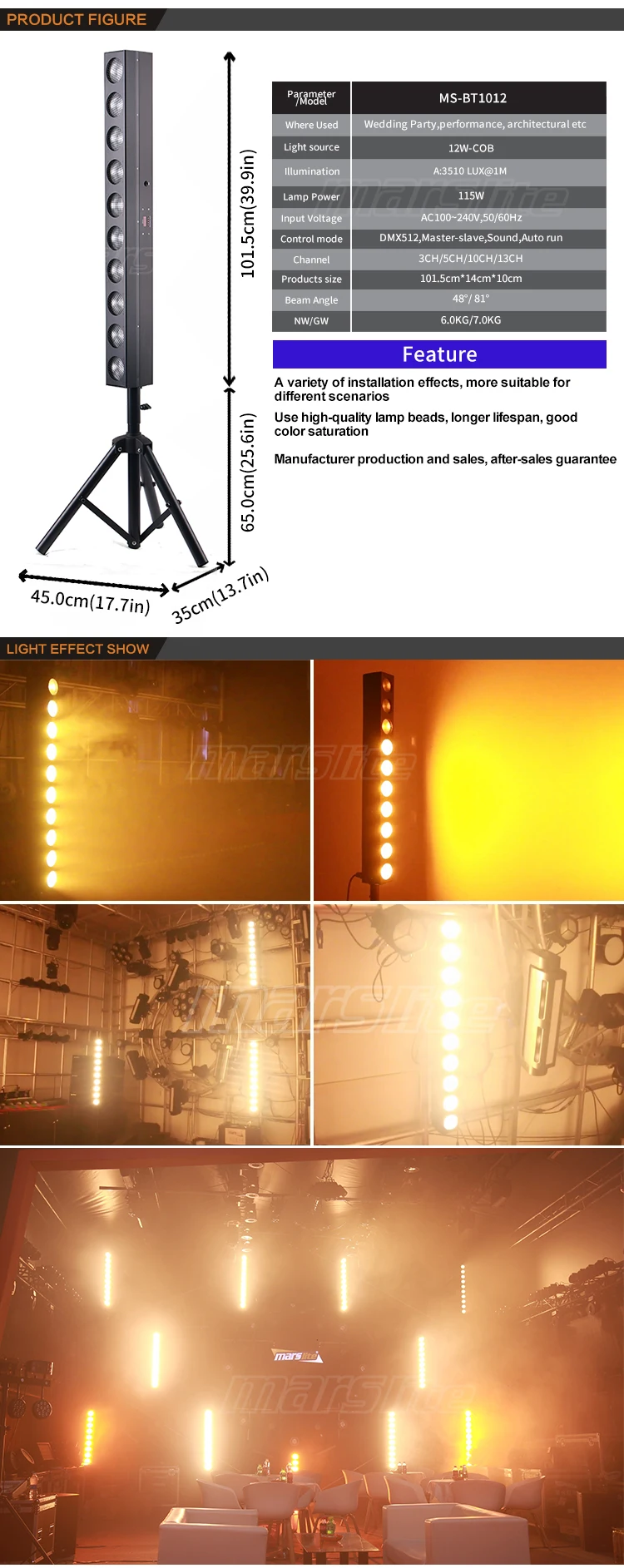 Blinder Led Dmx 10x12w Cob Warm White Blinder bar Light Cob Amber Strobe Lights