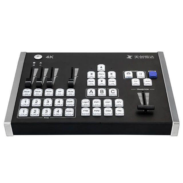 Portable 4K Video Mixer with High-definition Video Special Effects and Streaming Capabilities, 4HDMI Switcher