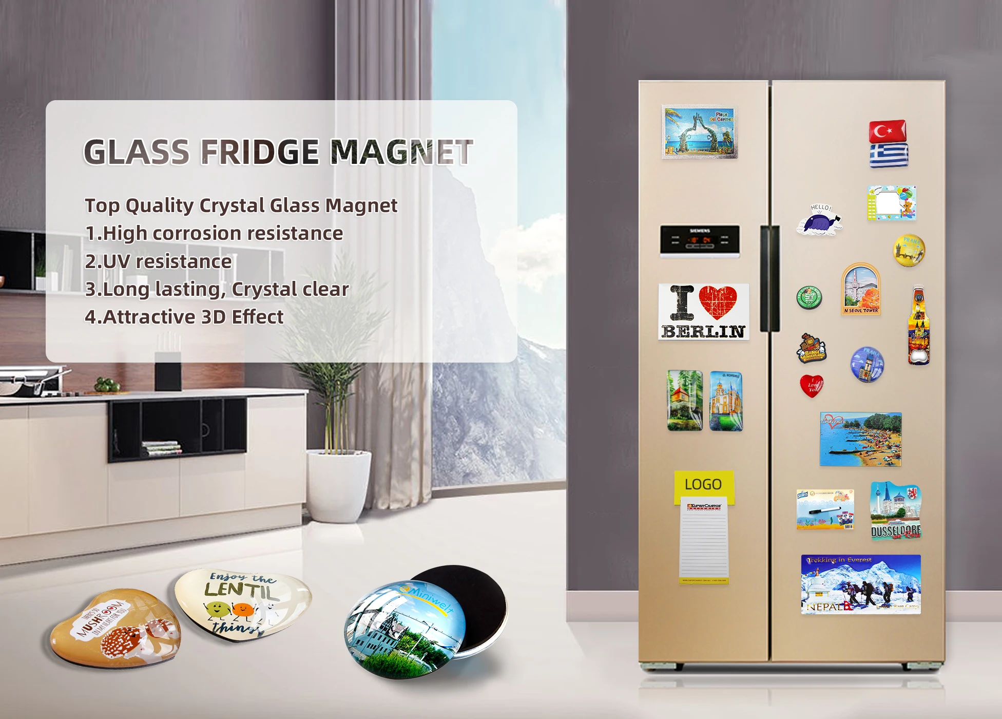 Fridge Mag Creative Cheap Customized Glass Fridge Magnet Cat Usa Factory Directly ...