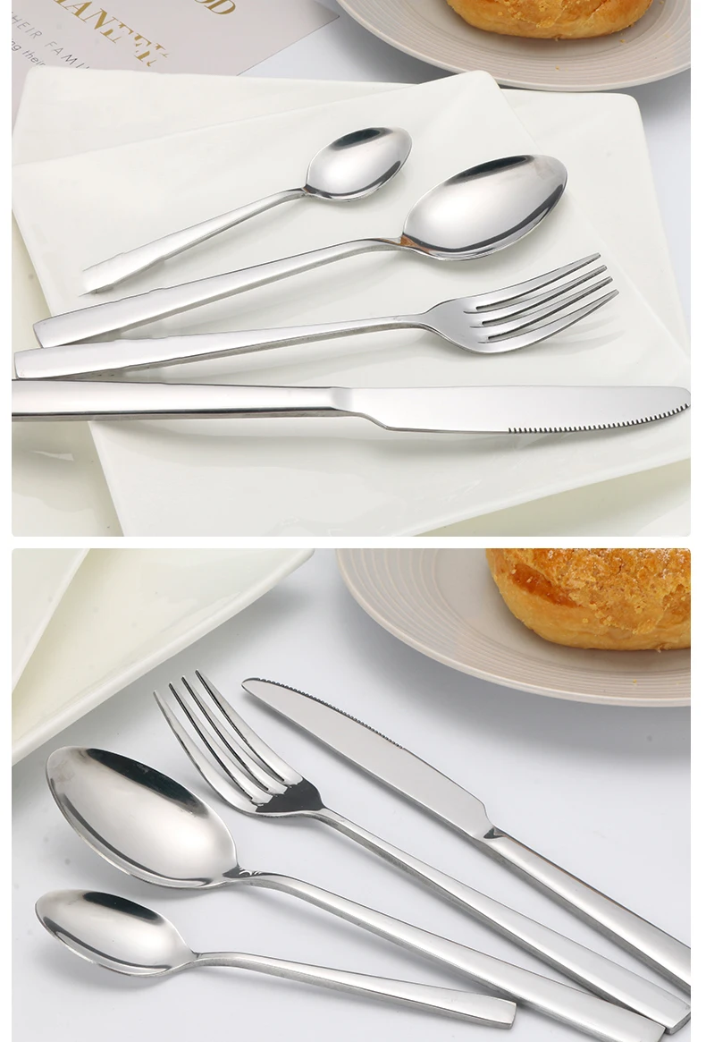 Wholesale Custom Metal Silverware Flatware Bulk Fork Knife And Spoon Set Stainless Steel Cutlery