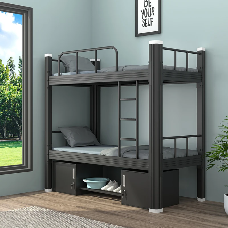 Detachable Steel Bunk Bed with Guardrail for Student and Worker Housing