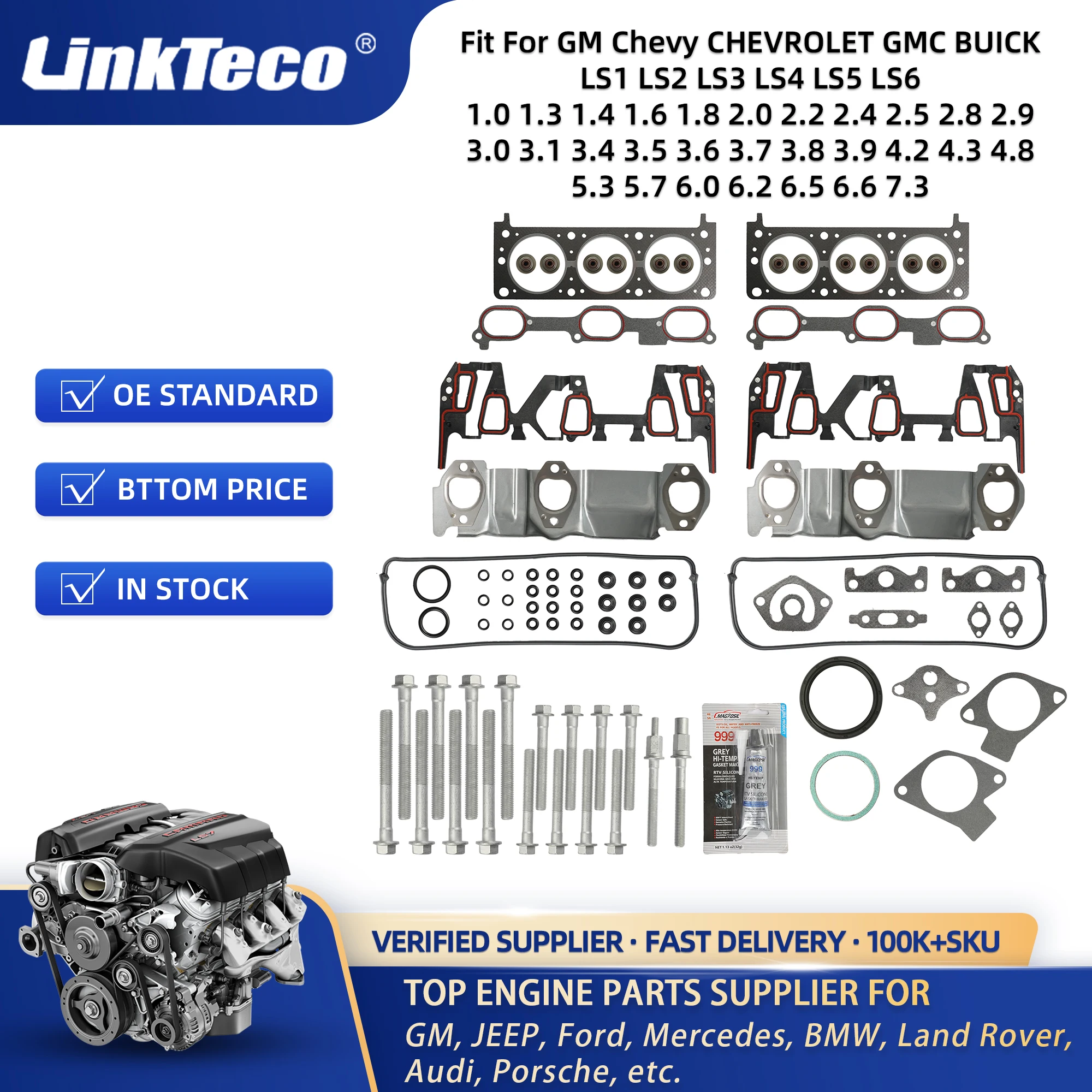 Linkteco Oem Quality Car Engine Parts Overhaul Head Gasket Kit Set For ...