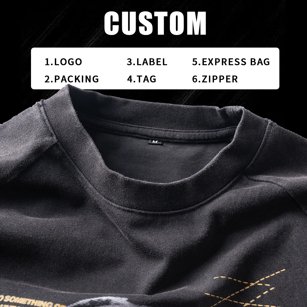 product vintage wash 100 cotton sweatshirt for men oversized heavyweight   screen print 400gsm streetwear fashion  sweatshirt-4