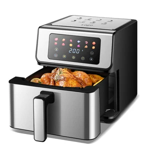8L Stainless Steel High Power Digital Air Fryer Roaster Household Oil-free Large Capacity Electric Roaster French Plastic