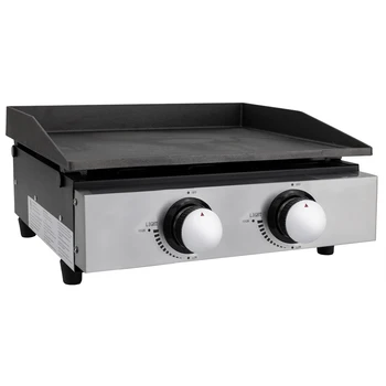 17 inch Portable Gas Griddle with 2 Burners for Kitchen, Outdoor, Camping