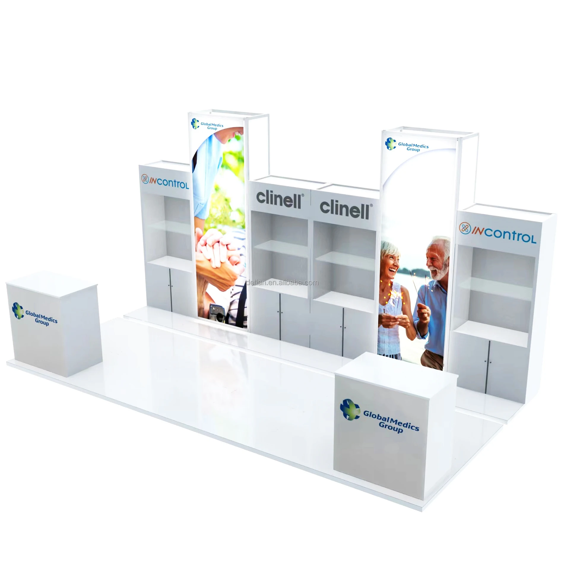 Custom Aluminum Modular Frameless Led Light Box Fabric Trade Show Booth ...