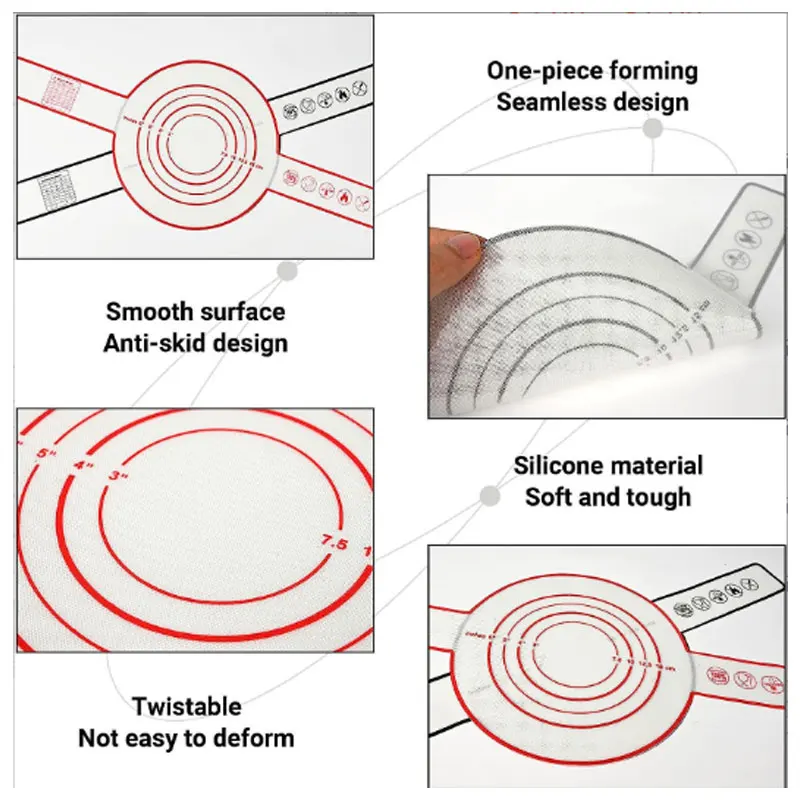 Non Stick Heat Resistant Silicone Bread Baking Mat Sling For Dutch Oven
