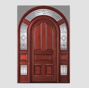 Solid Cherry Wood Main Entrance Security Doors