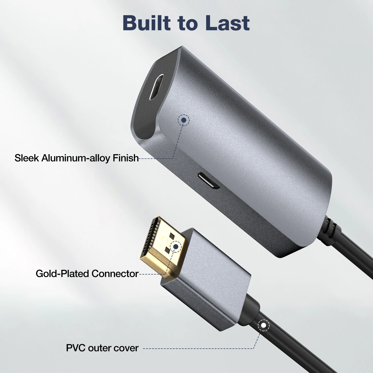 ULT-Unite Adapter 4K 60Hz Type C Converter High Definition Resolution Audio Video Cable HDMI to USB C Male to Female Adapter