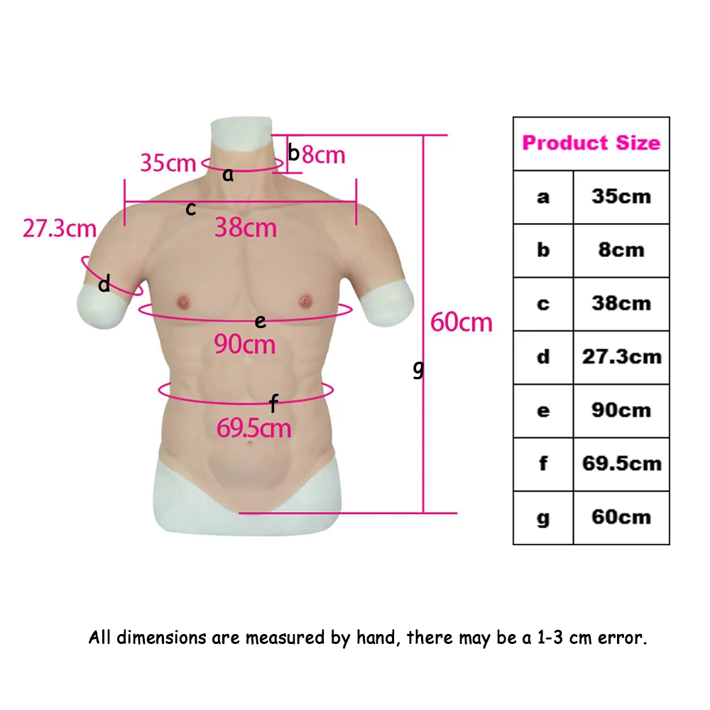 Siliconen Spier Pak Kunstmatige Nep Spier Buik, Man Cosplay Kostuum Mannelijke Nep Borst Bodysuit Realistische Simulatie Spieren, Voor Cosplay Halloween Rekwisieten Maskerade,Caucasian