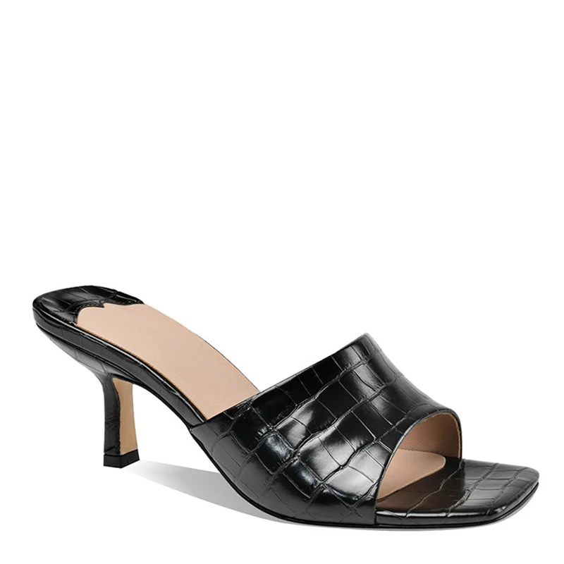 WETKISS/зимние сапоги; Оптовая продажа; Женские туфли с квадратным носком; Уличные шлепанцы; Летние туфли на высоком каблуке без задника с открытыми пальцами «крокодиловая кожа босоножки с открытой пяткой; Для женщин