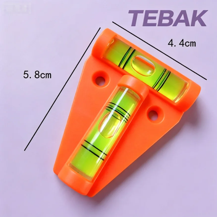 TEBAK Mini T-Type Spirit Level Kit Aluminium Triangle Bullseye Bubble Level Horizontal Precision Measuring Tool