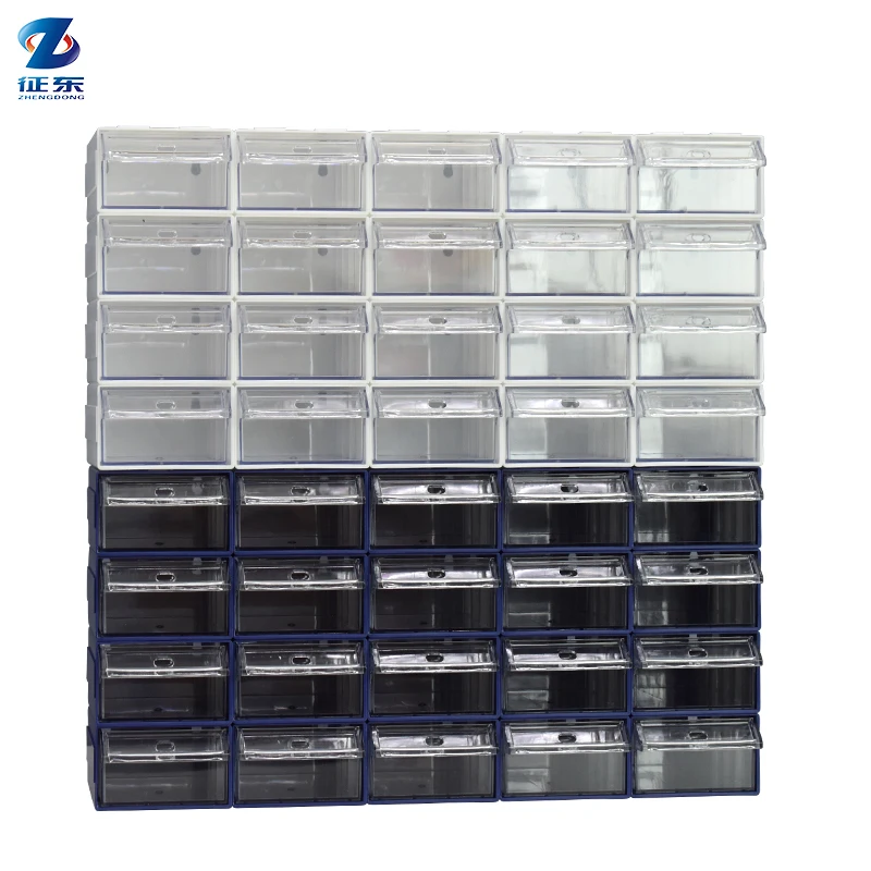 8 Pieces 18X9.5X5CM Stackable Clear Plastic Storage with Transparent  Modular Drawer Small Parts Box