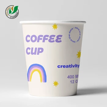 8 Oz Creative Print Patterns Disposable Paper Cup Biodegradable Paper ...