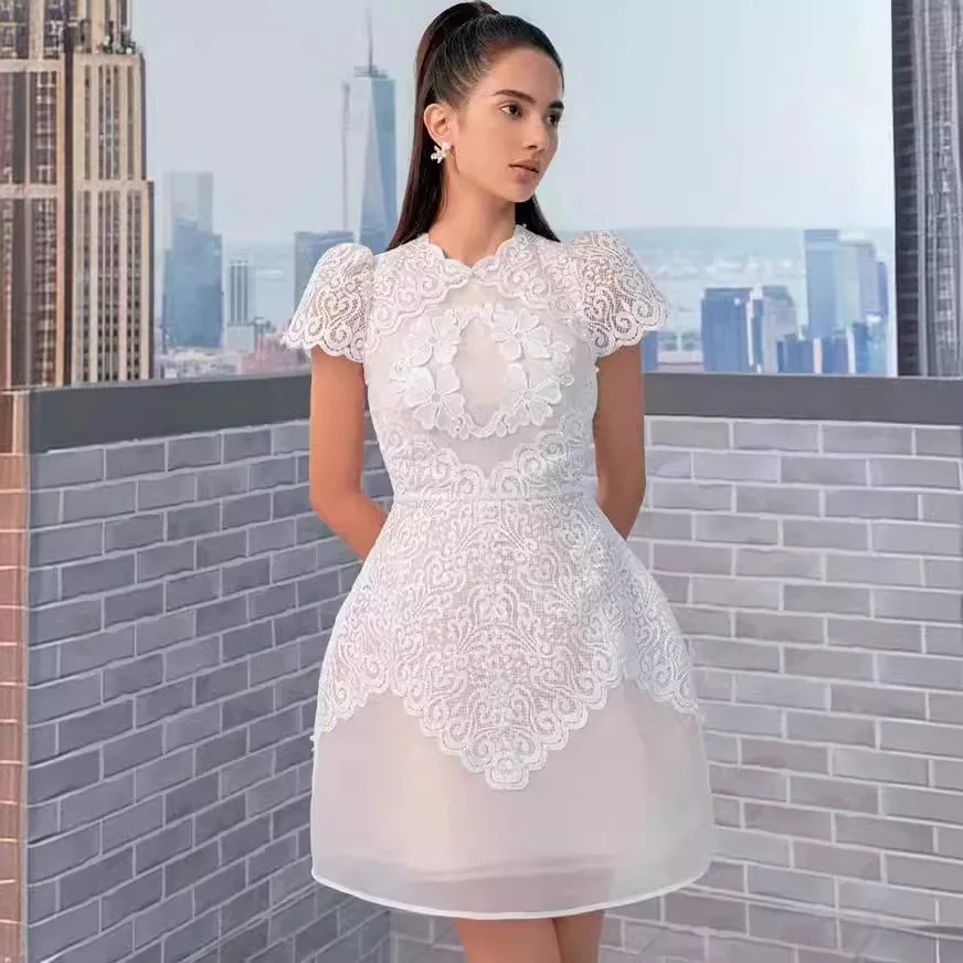lace wedding dress size 8 Plus Size Dusty Rose Pink Lace Wedding Dress KORYNNE Size 28W main image 1
