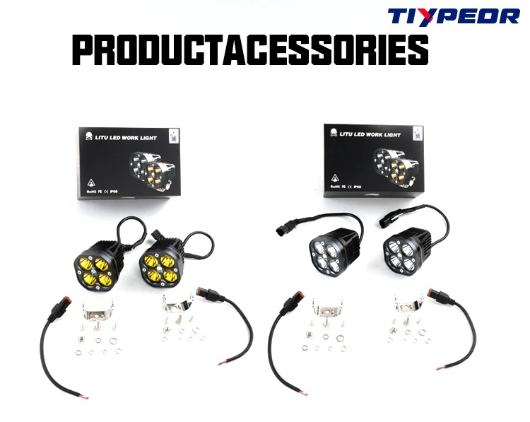 product tiypeor hot selling motorcycle high bright led driving light flood spot combo beam led off road working light truck pickup utv-6