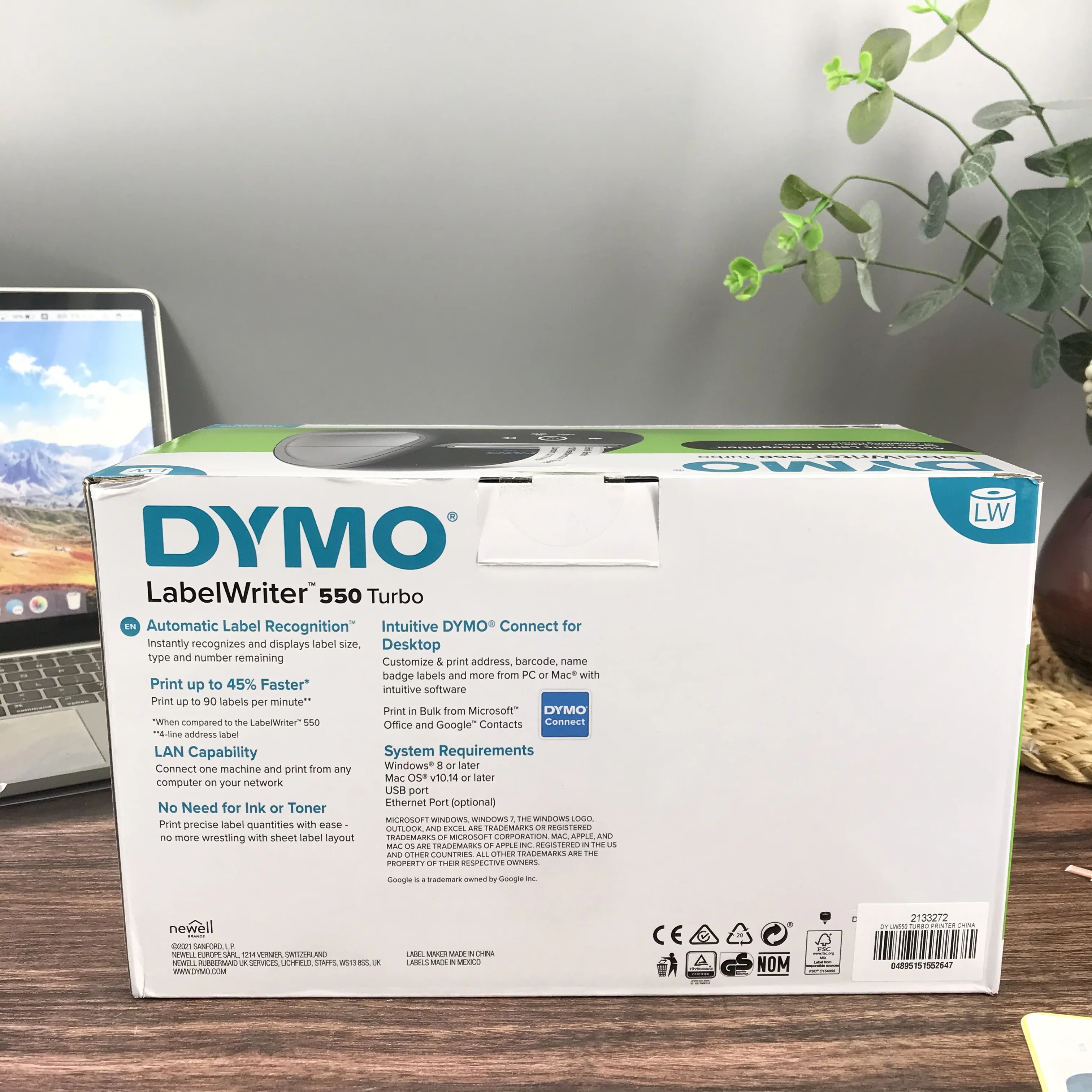 DYMO LabelWriter 550 Turbo Label Printer Bundle Label Maker With Direct Thermal Printing Automatic Includes Address Labels Multipurpose Labels Durable