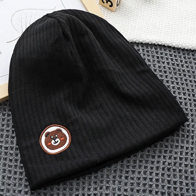 Оптовая продажа Лидер продаж в наличии высококачественные Популярные Простые Красочные Детские шапки с вышивкой медведя детские хлопковая