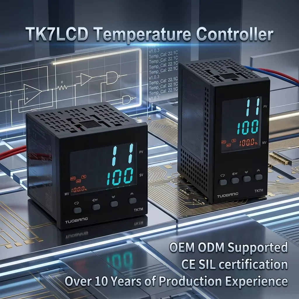 TuoBang TK7 Multi-Function LCD Temperature Controller with Rs485 ODM PID Intelligent Automatic Thermostat for Packing Machine