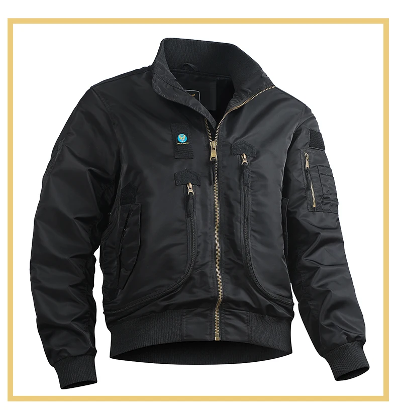 Men's Bomber Jacket Windproof Nylon Streetwear Pilot Style_voghion.com