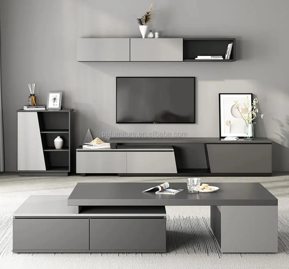Pa Luxury Modern Marble Tv Unit With Tv Stand And Coffee Table