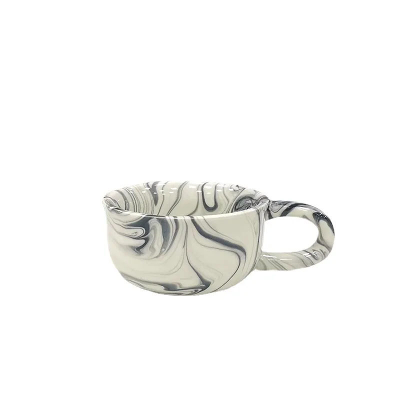 Lelyi Ins Irregular Hand Held Cup Large Capacity Coffee Cup Long Handle