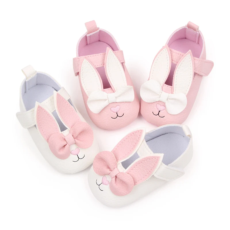New Female Spring and Autumn Color Cartoon Rabbit Soft Bottom Infant Girls Shoes