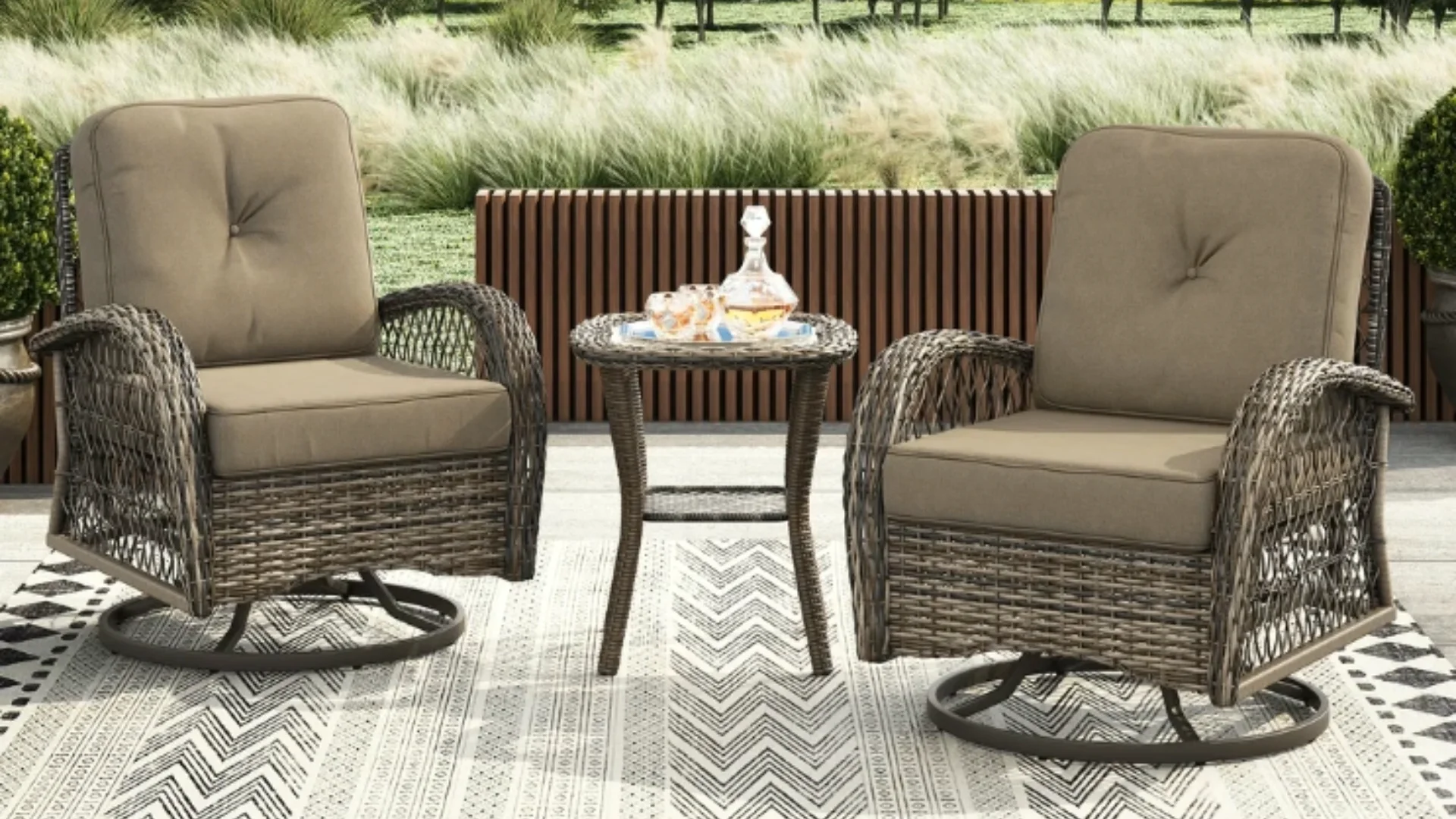 Broyhill swivel store patio chairs