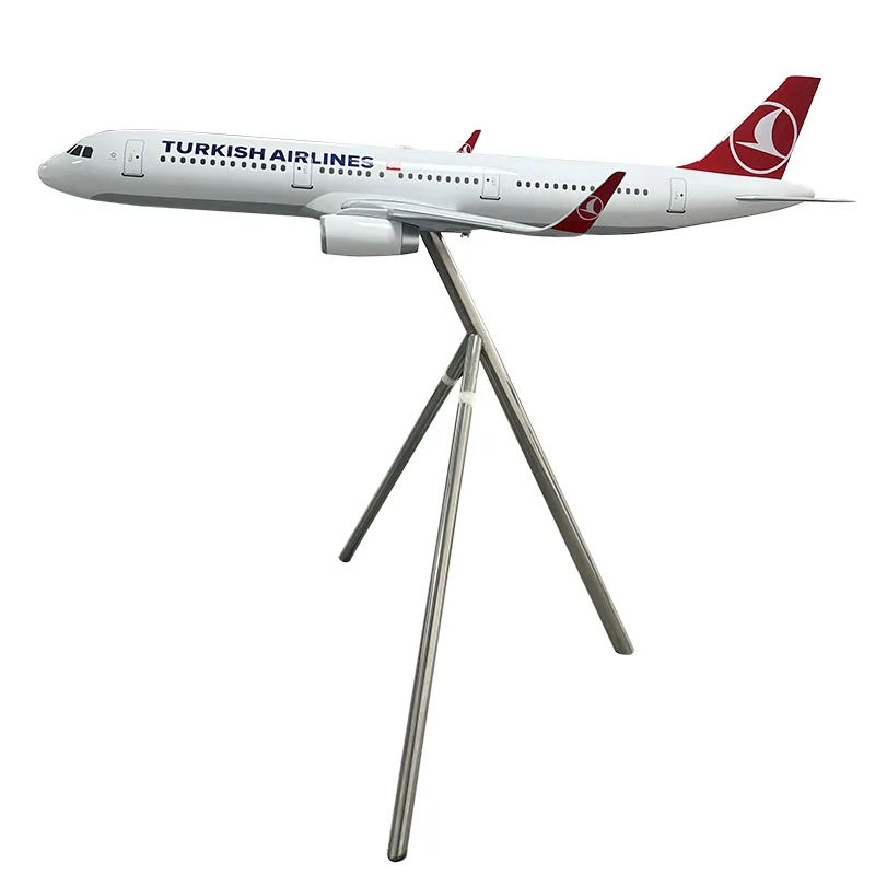 1:18 Scale Airbus A321 Turkish Airlines Model - Handmade Resin Craft