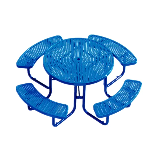 Out Door Steel Round Square Metal Commercial Outside Patio Picnic Table