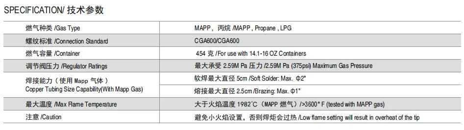 High Quality Self-Igniting Hand Torch HT-8L with Aluminum Comfortable Handle T L Brass Made Tip High Flame Temperature