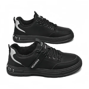 Y 39-44 New Winter Men's Low-Top Work Shoes Versatile Non-Slip Thickened Warm Sports Casual Sneakers