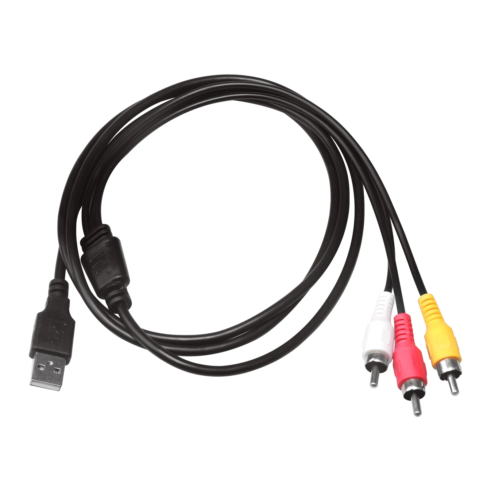 3-RCA To USB Adapter Cable - Convert AV Audio Video To USB For PC, Laptop, Or TV Link
