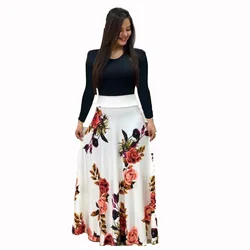 Shein модное платье с цветочным принтом, платье макси для выпускного вечера, летнее пляжное повседневное длинное платье для женщин