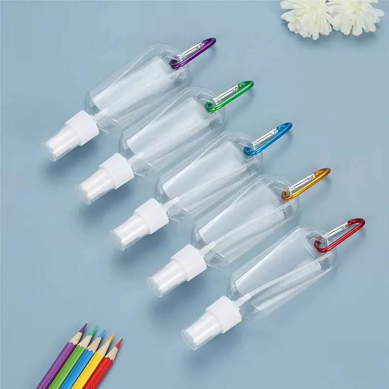 Wholesale 30ml 50ml 60ml Transparent Plastic Hand Sanitizer Bottle With Hook