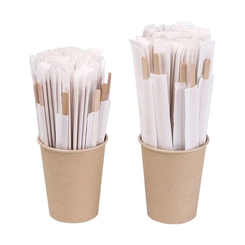 Компостируемая по индивидуальному заказу деревянная мешалка для кофе 110 мм одноразовая натуральная палочка перемешивания