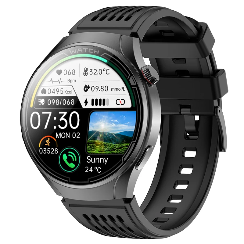 ECG Smartwatch with Sleep Massage 1.43" AMOLED Screen Blood Sugar Uric Acid Monitor Health Tracker Long Battery Life