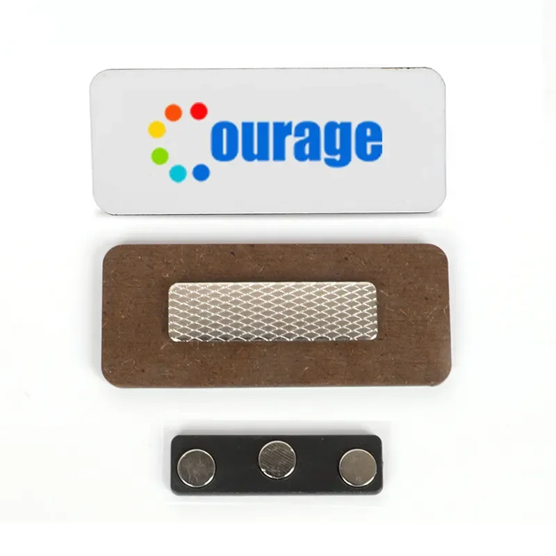 Courage Sublimation Blanks Mdf Digital Name Tag Badge Magnetic ID Name Tags Blank Magnet