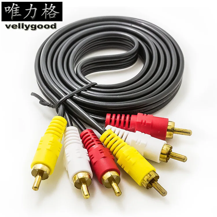 Audio Video RCA Cable 3RCA to 3RCA Composite AV Cable Compatible with Set-Top Box Speaker Amplifier DVD Player