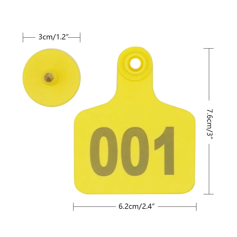 Domestic Large Size Pig Ear Tag Earings Animal Identification Card